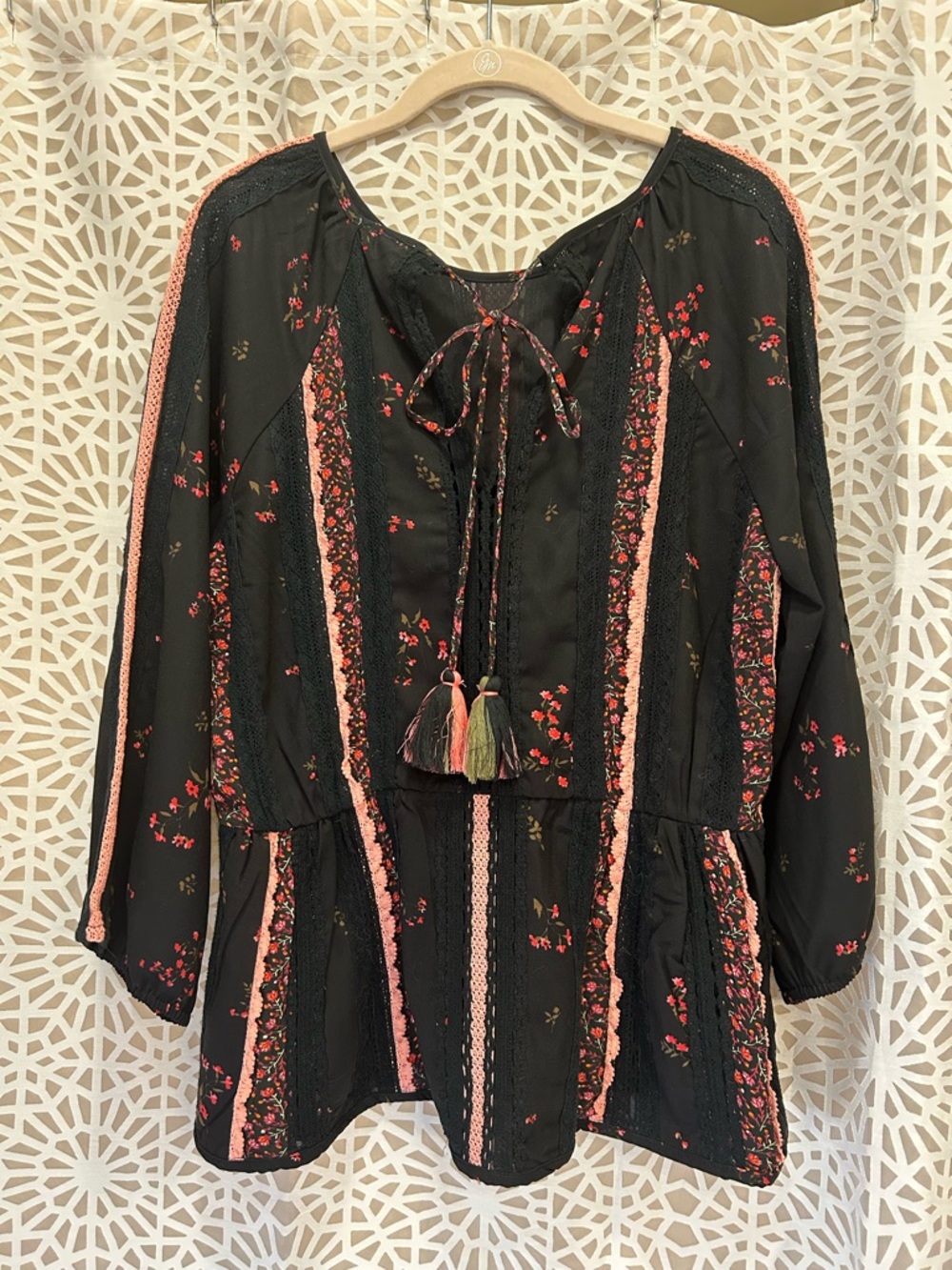 Anthropologie Seen Worn Kept Annemette Peplum Floral Blouse - Picture 9 of 16